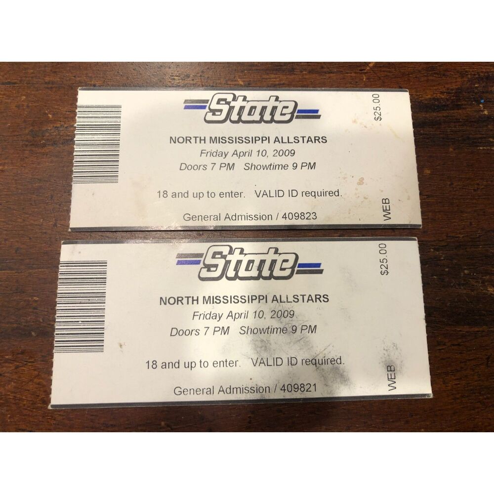 Vintage 2009 North Mississippi Allstars Lot Concert Ticket Stubs Falls Church VA